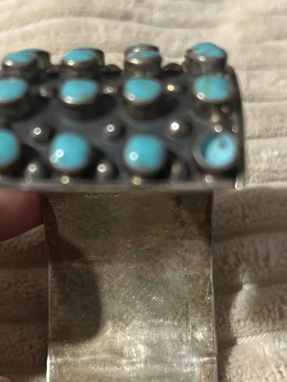 Turquoise and Sterling Silver Women's Cuff Bracelet - Picture 7 of 9